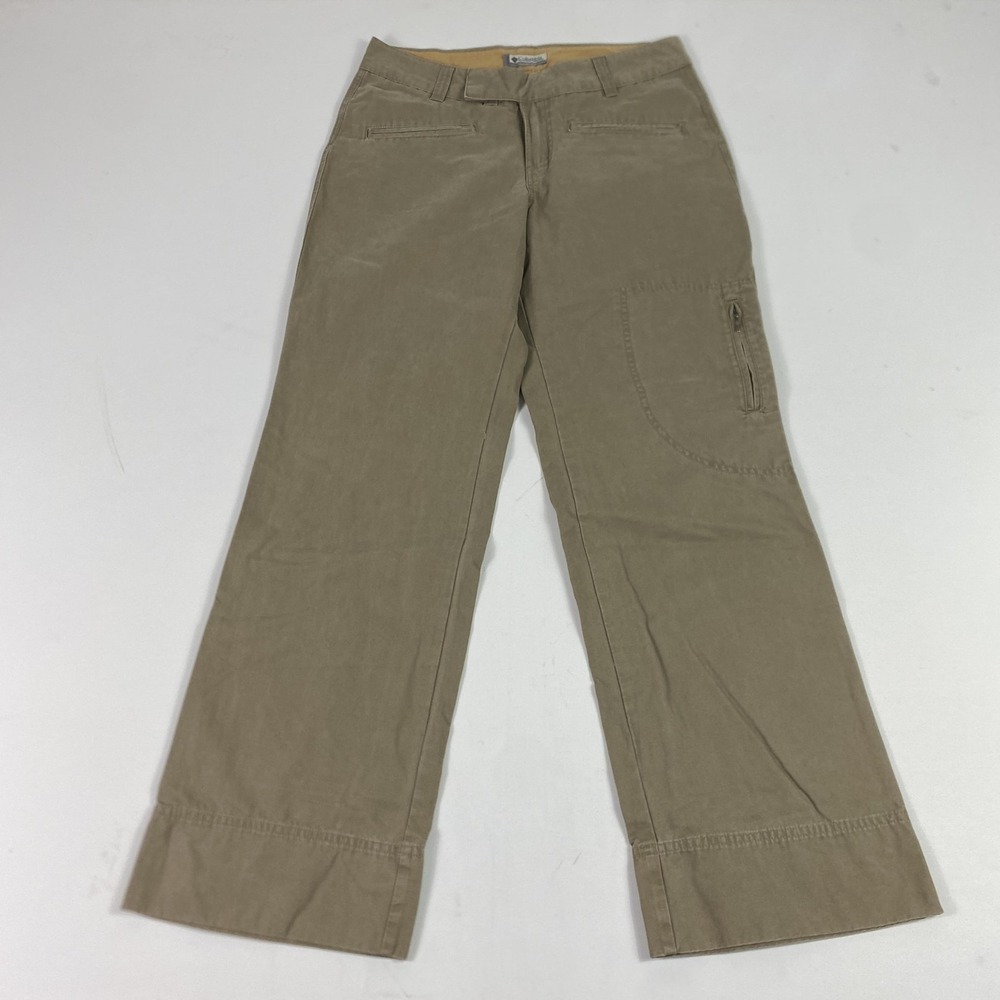 Vintage Columbia Pants Womens 10 Khaki Vertex Hiking Outdoor Zip Pockets 2000s